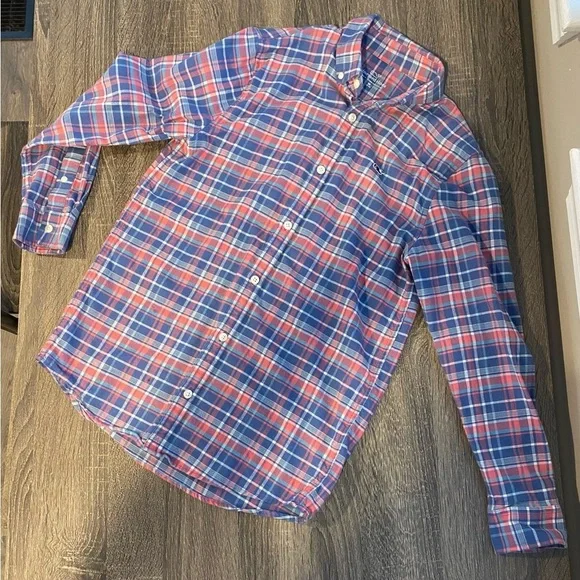 Boys Vineyard Vines Lyle Whale Flannel Shirt NWOT medium never worn 12-14 new - Picture 2 of 7